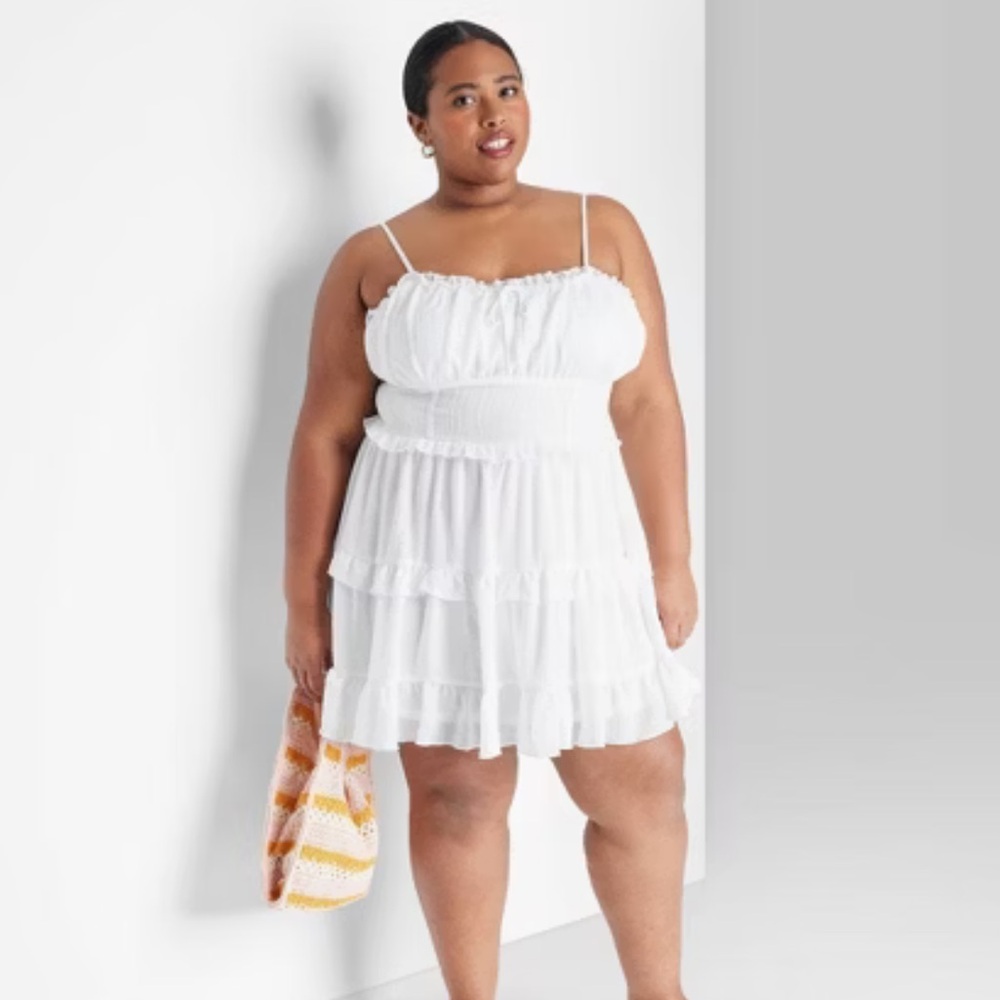 Wild Fable White Tiered Babydoll Dress